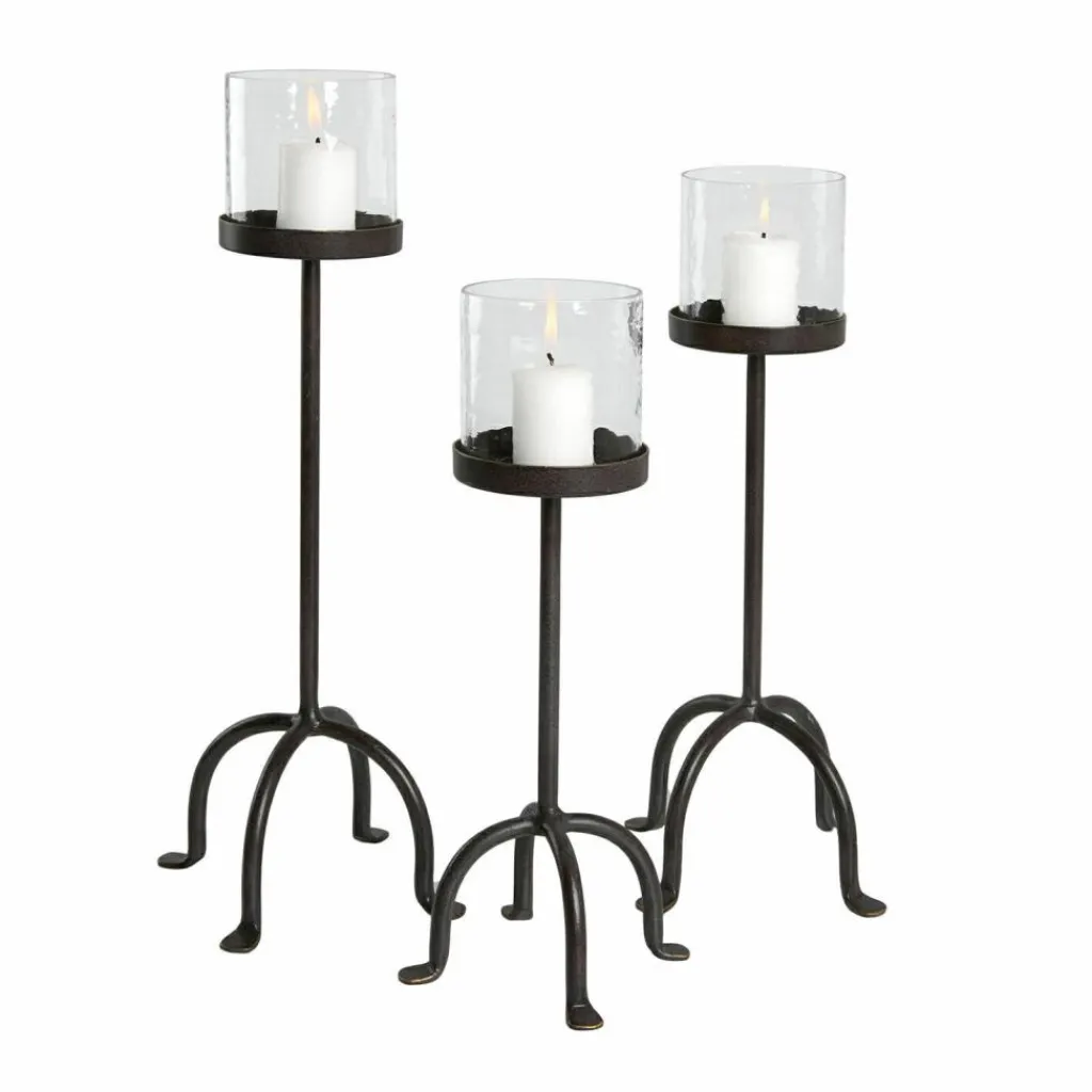 LOBERON Bougeoirs|Porte-Bougies*Lot de 3 photophores Tanbira
