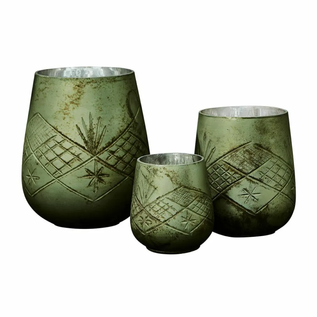 LOBERON Photophores|Porte-Bougies*Lot de 3 photophores Vitas