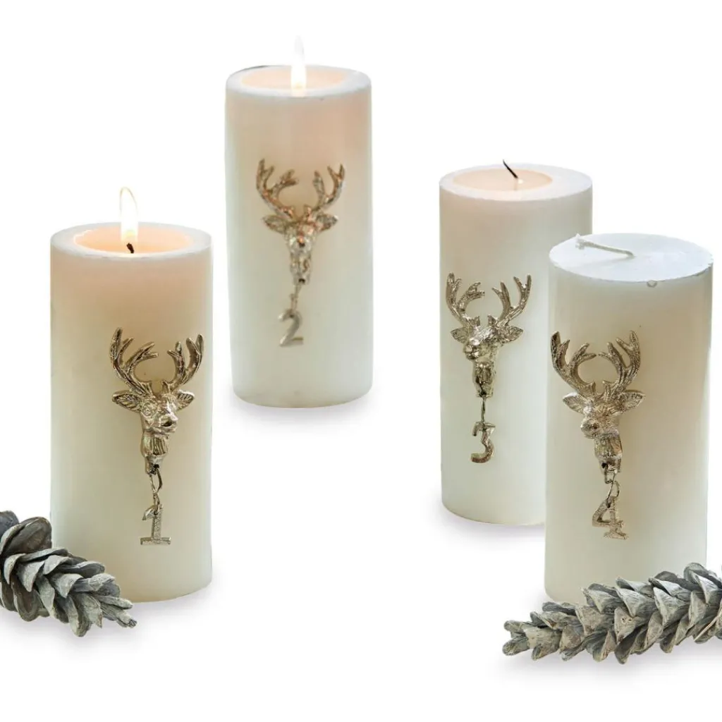 LOBERON Bougies|Couronnes De L'Avent*Lot de 4 pin’s décoratifs Charre