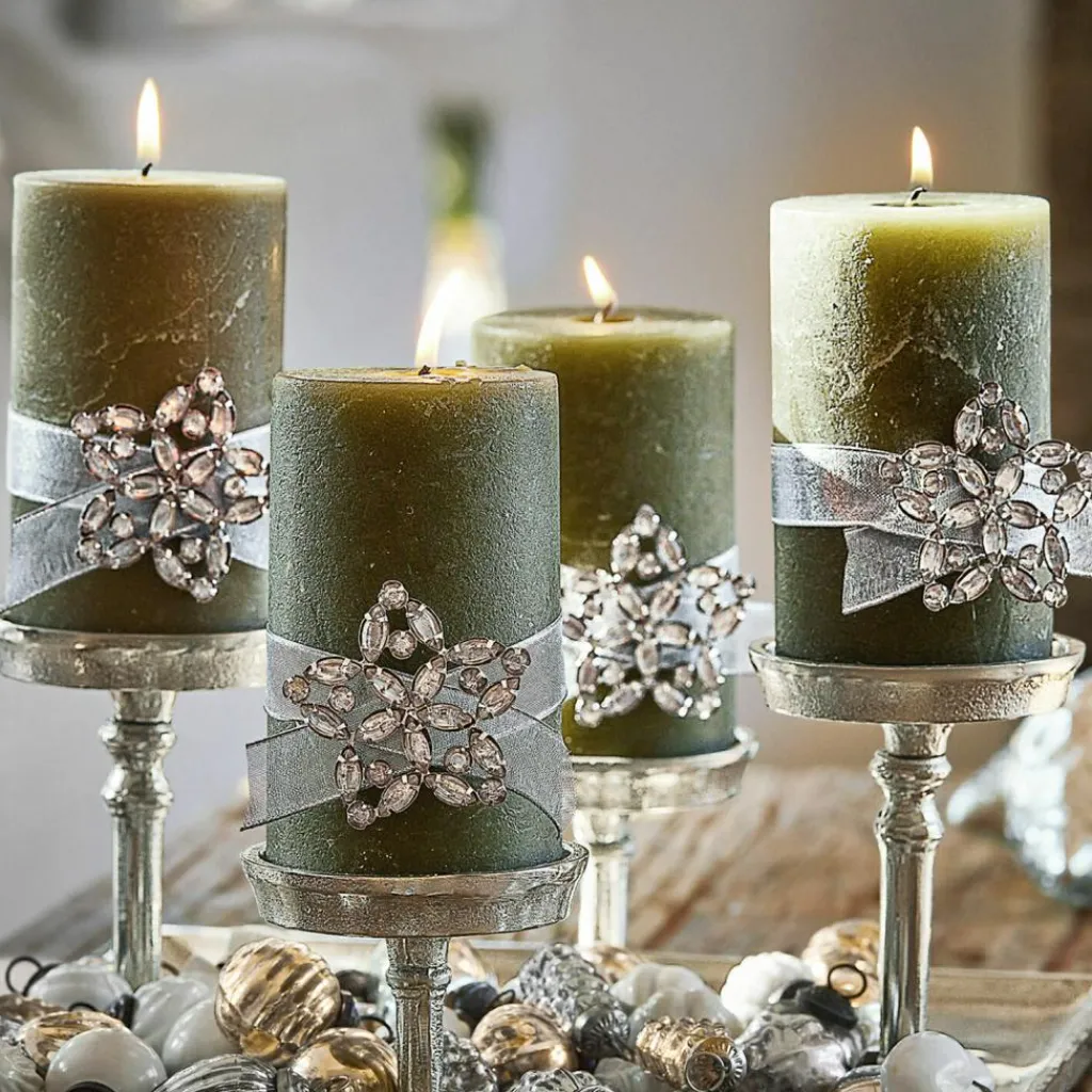 LOBERON Bougies|Couronnes De L'Avent*Lot de 4 pin’s décoratifs Custer