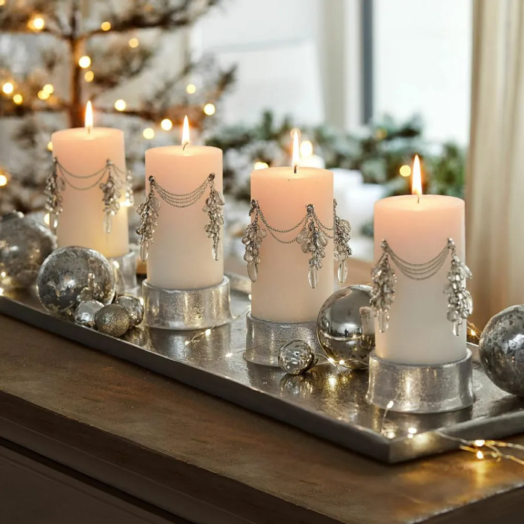 LOBERON Bougies|Couronnes De L'Avent*Lot de 4 pin’s décoratifs Gisolée