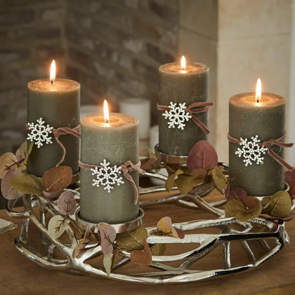 LOBERON Bougies|Couronnes De L'Avent*Lot de 4 pin’s décoratifs Volexi