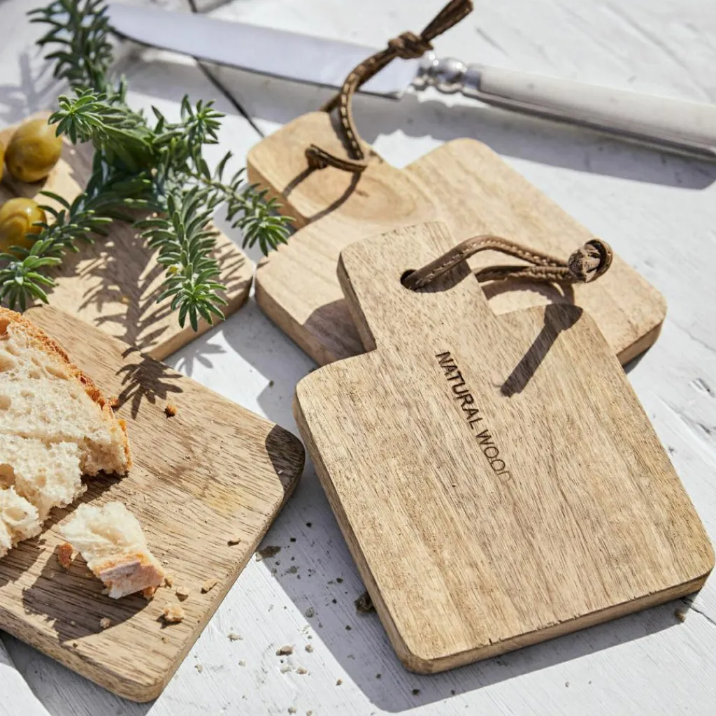 LOBERON Ustensiles De Cuisine|Accessoires De Cuisine*Lot de 4 planches à découper Boise