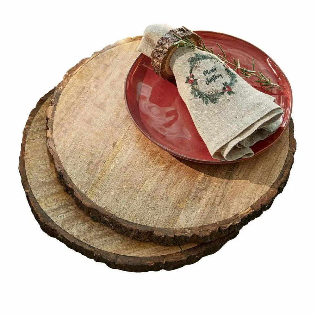 LOBERON Ustensiles De Cuisine|Accessoires De Table*Lot de 2 planches en bois Danice