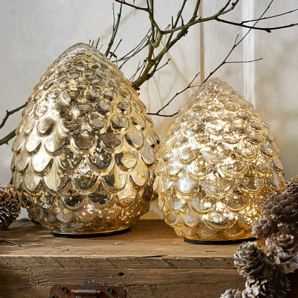 LOBERON Accessoires Lumineux|Décorations Lumineuses*Lot de 2 pommes de pin à LED Ibaque