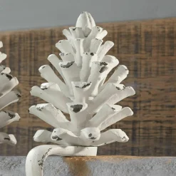 LOBERON Objets Décoratifs De Noël*Lot de 2 pommes de pin en métal Firenza