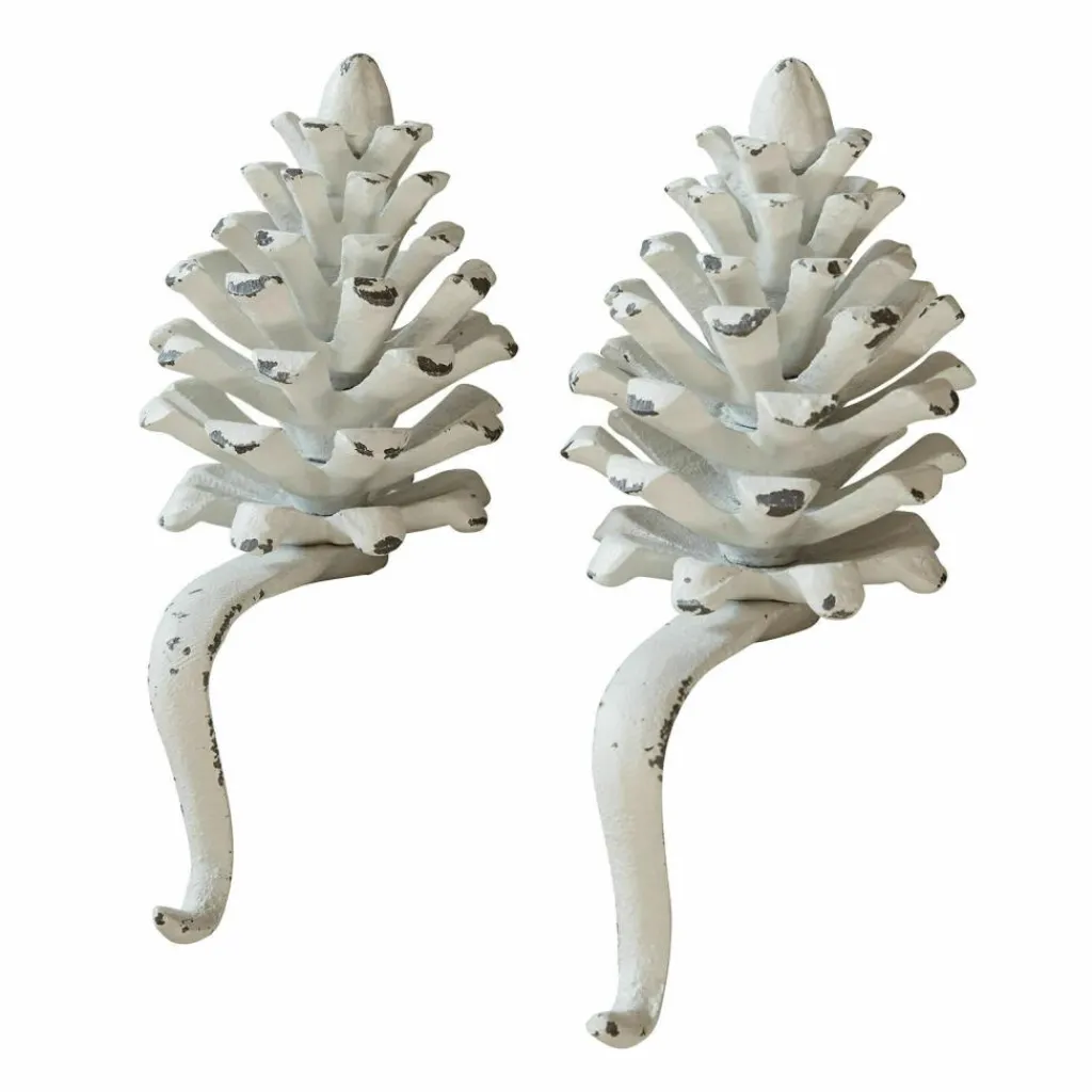 LOBERON Objets Décoratifs De Noël*Lot de 2 pommes de pin en métal Firenza