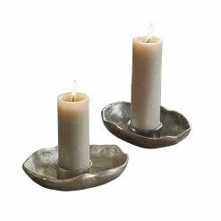 LOBERON Bougeoirs|Porte-Bougies*Lot de 2 porte-bougies chauffe-plats Quilvano