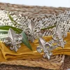 LOBERON Ustensiles De Cuisine|Accessoires De Table*Lot de 4 ronds de serviettes Fleur De Lis