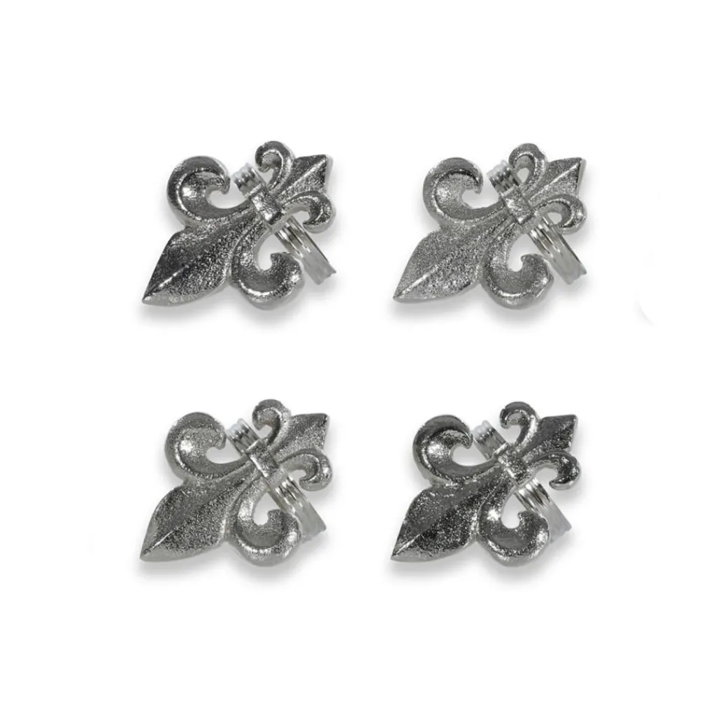 LOBERON Ustensiles De Cuisine|Accessoires De Table*Lot de 4 ronds de serviettes Fleur De Lis
