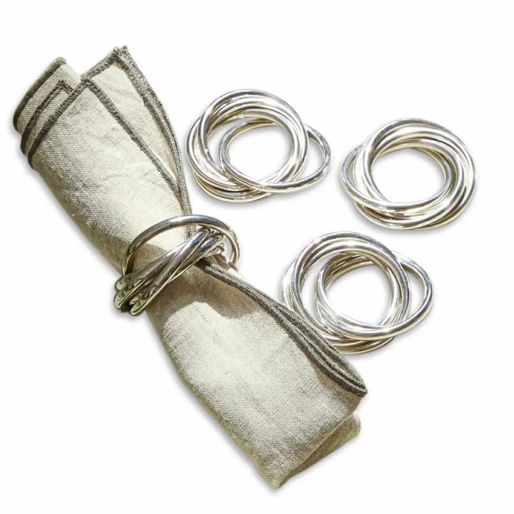 LOBERON Ustensiles De Cuisine|Accessoires De Table*Lot de 4 ronds de serviettes Limche