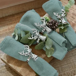 LOBERON Décorations De Table De Noël*Lot de 6 ronds de serviettes Bisoro