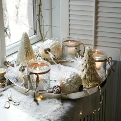 LOBERON Objets Décoratifs De Noël*Lot de 2 sapins décoratifs Domélys