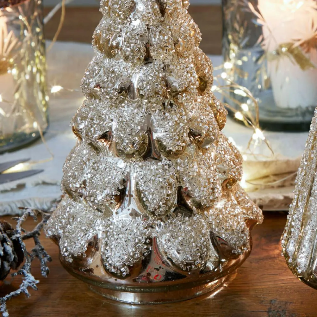 LOBERON Objets Décoratifs De Noël*Lot de 2 sapins décoratifs Domélys