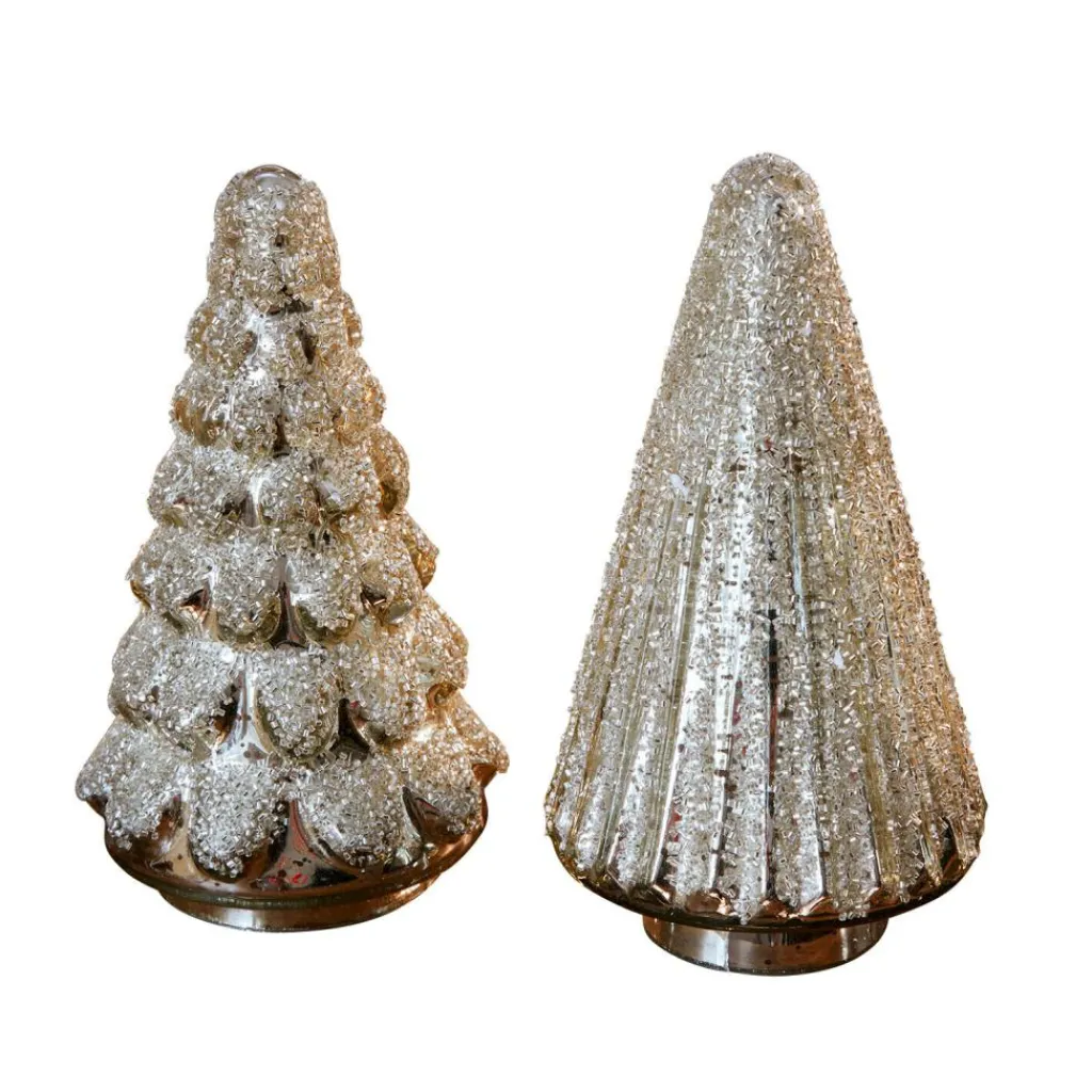 LOBERON Objets Décoratifs De Noël*Lot de 2 sapins décoratifs Domélys