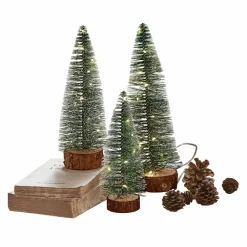 LOBERON Accessoires Lumineux|Décorations Lumineuses*Lot de 3 sapins décoratifs à LED Thalindra