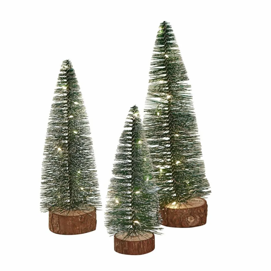 LOBERON Accessoires Lumineux|Décorations Lumineuses*Lot de 3 sapins décoratifs à LED Thalindra