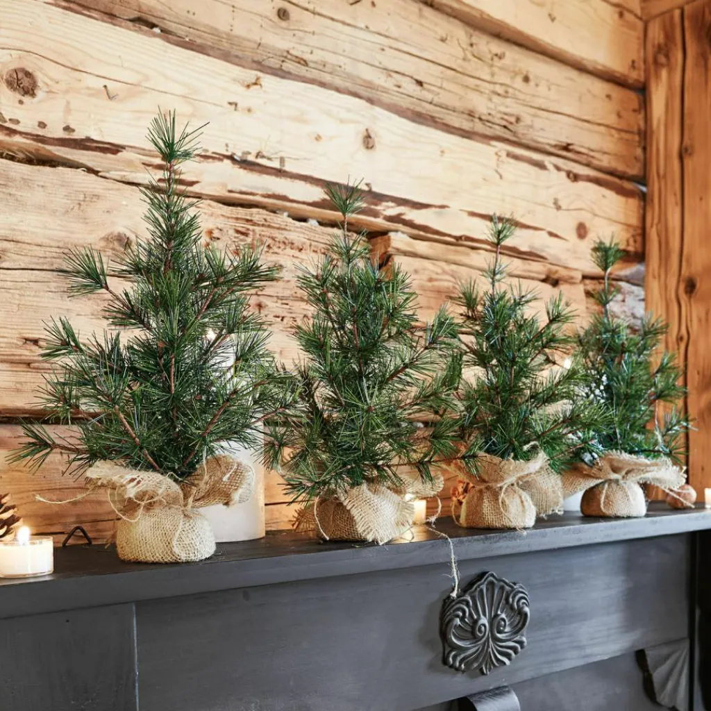 LOBERON Objets Décoratifs De Noël*Lot de 4 sapins décoratifs Millies