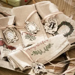 LOBERON Linge De Table|Décorations De Table De Noël*Lot de 4 serviettes Camon