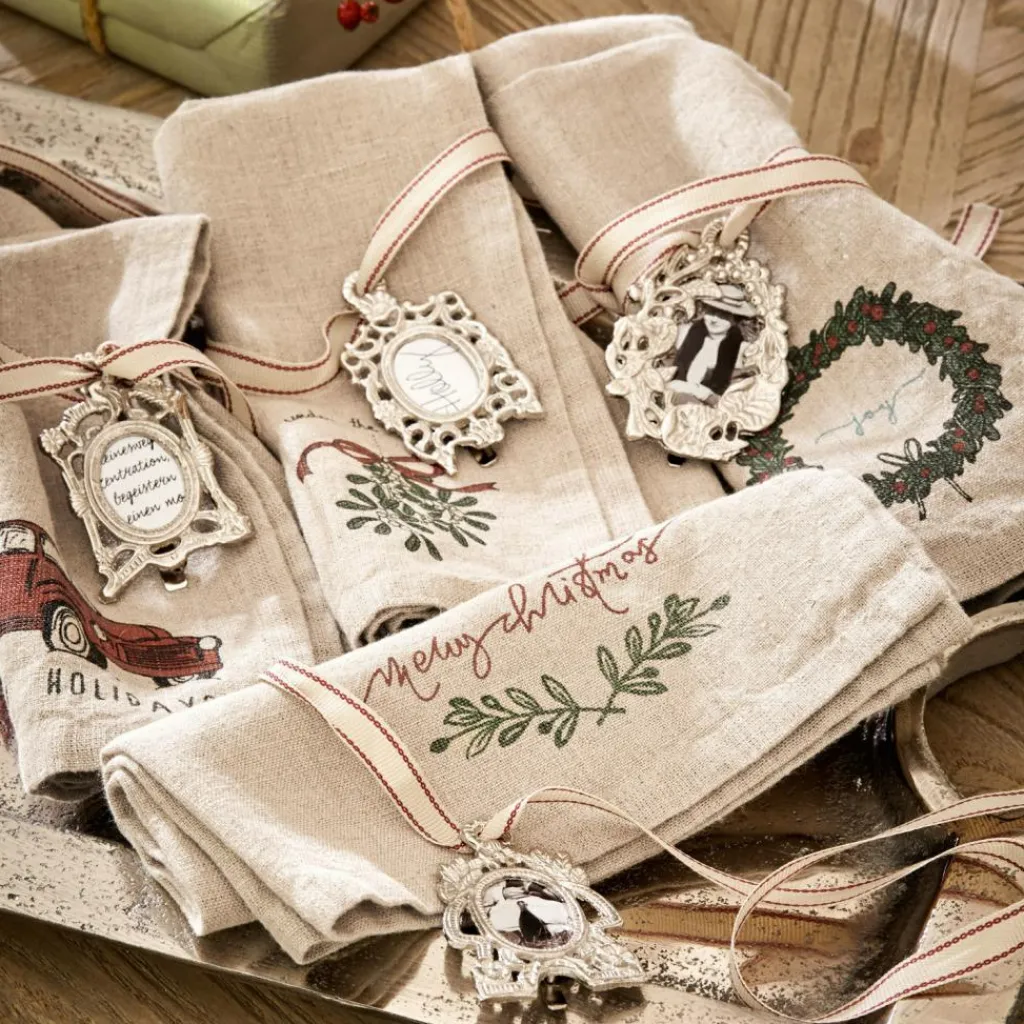 LOBERON Linge De Table|Décorations De Table De Noël*Lot de 4 serviettes Camon