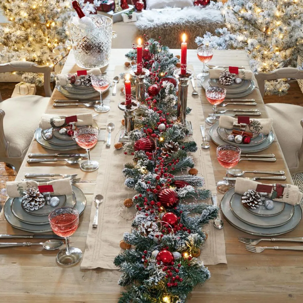 LOBERON Linge De Table|Décorations De Table De Noël*Lot de 4 serviettes Camon