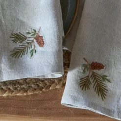 LOBERON Linge De Table|Décorations De Table De Noël*Lot de 4 serviettes de table Arlida