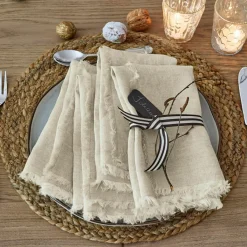 LOBERON Nappes|Linge De Table*Lot de 4 serviettes de table Largo
