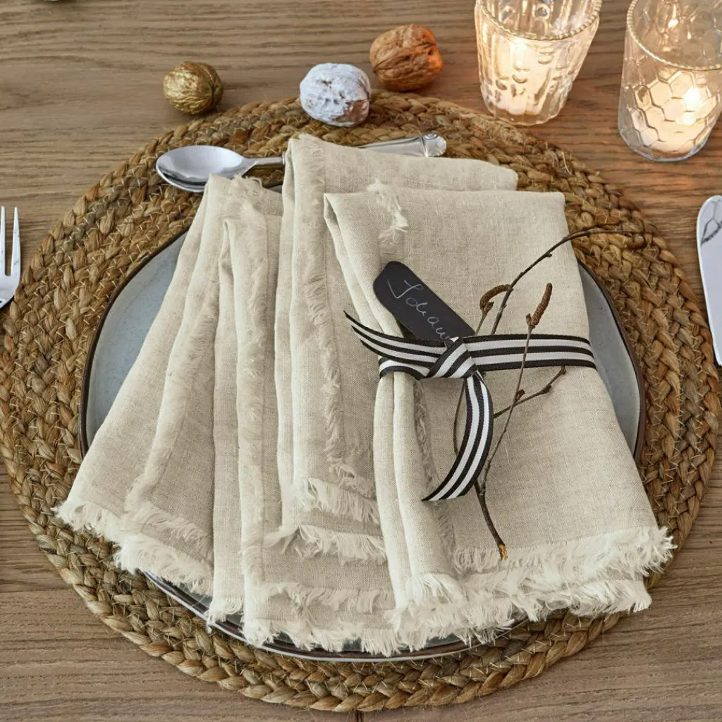 LOBERON Nappes|Linge De Table*Lot de 4 serviettes de table Largo