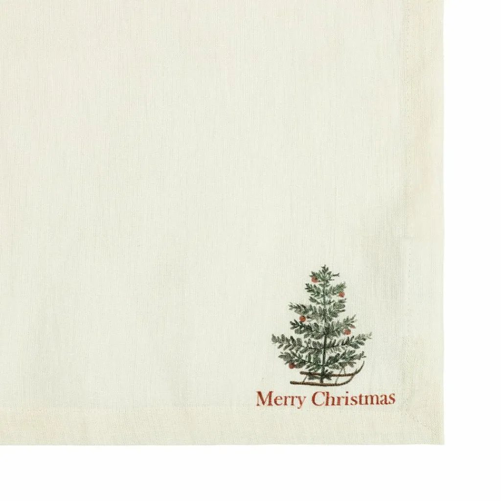 LOBERON Linge De Table|Décorations De Table De Noël*Lot de 4 serviettes Merry & Bright