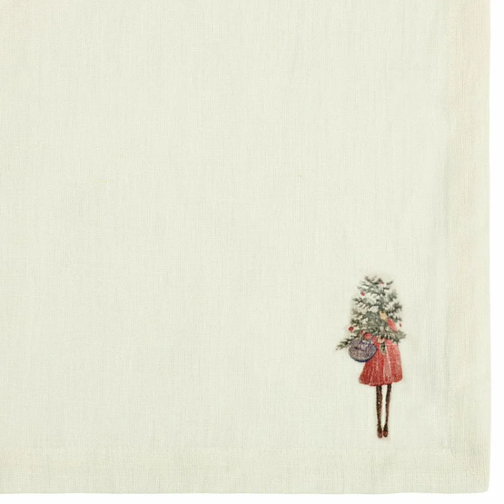 LOBERON Linge De Table|Décorations De Table De Noël*Lot de 4 serviettes Merry & Bright