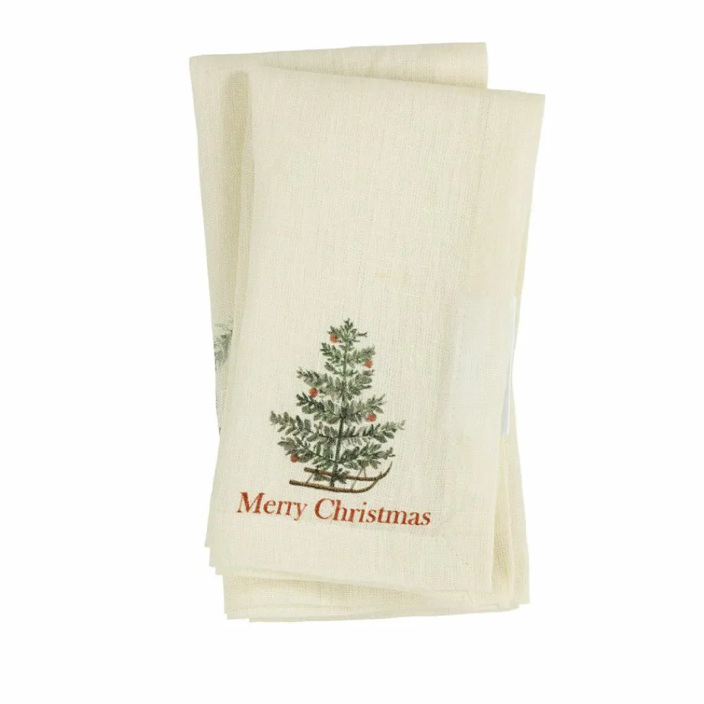 LOBERON Linge De Table|Décorations De Table De Noël*Lot de 4 serviettes Merry & Bright