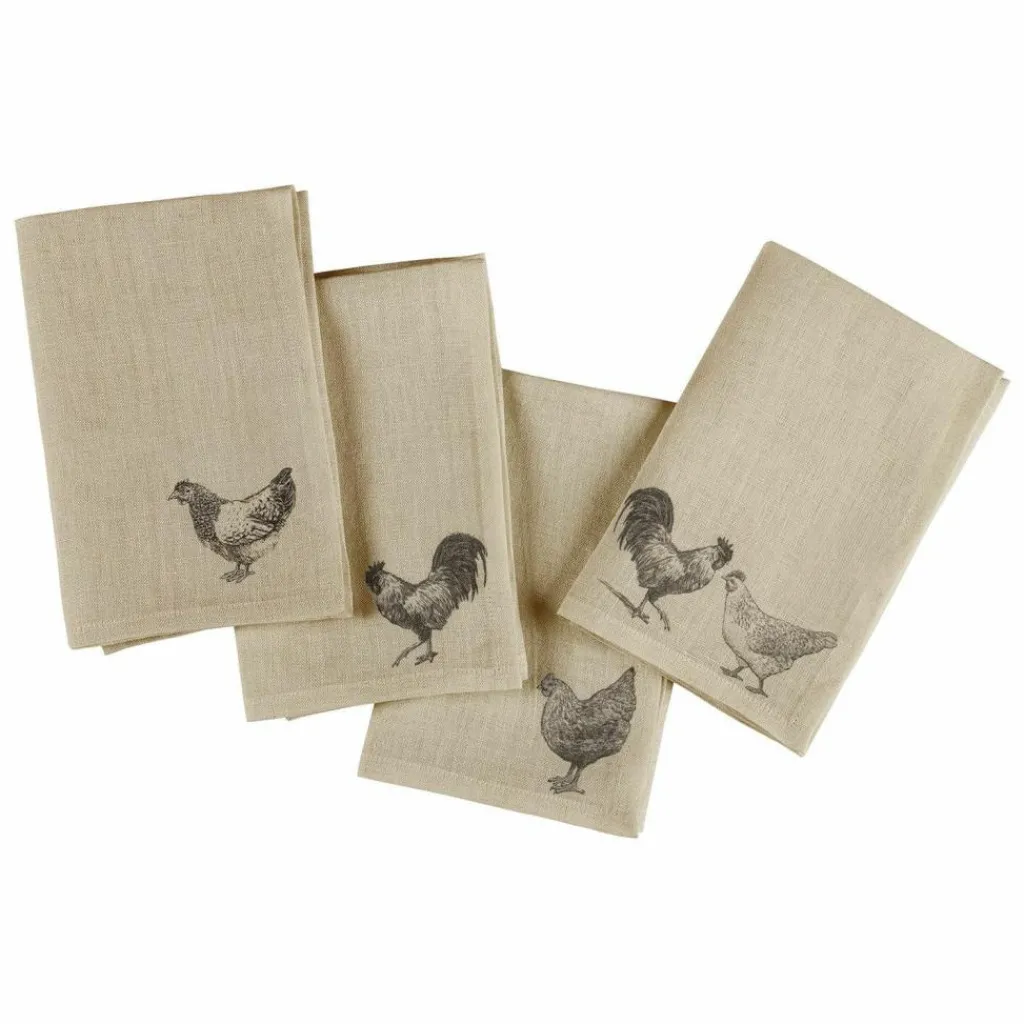 LOBERON Nappes|Linge De Table*Lot de 4 serviettes Walorine