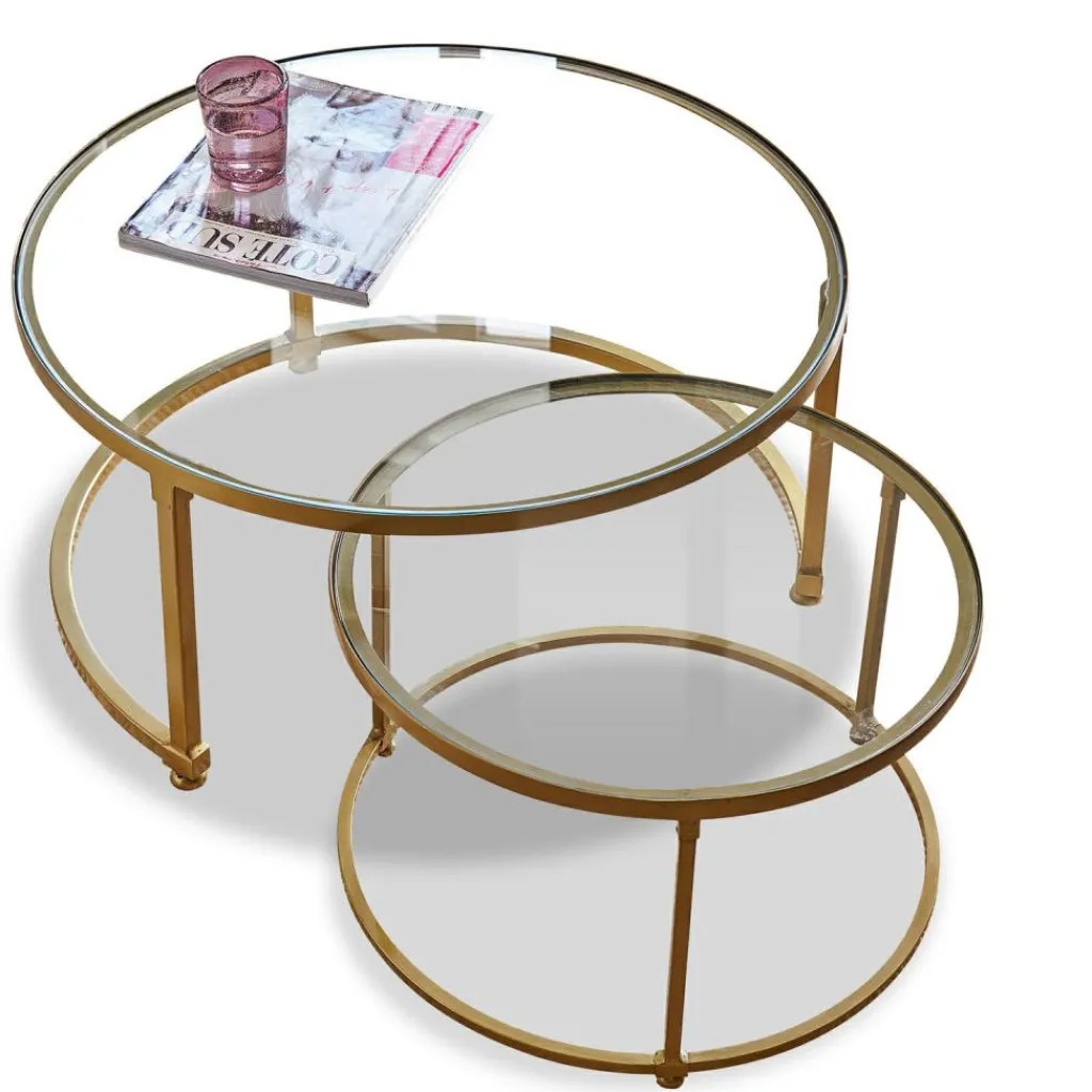 LOBERON Tables Basses|Tables Basses*Lot de 2 tables basses Caraman