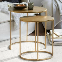 LOBERON Tables D'Appoint|Tables D'Appoint*Lot de 2 tables d’appoint Leron