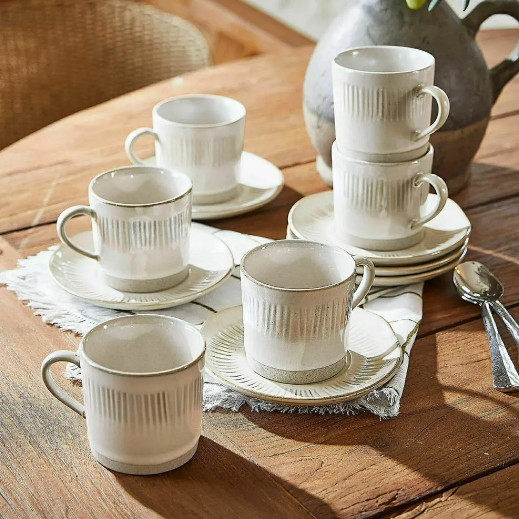 LOBERON Vaisselle|Vaisselle*Lot de 6 tasses avec soucoupes Périers
