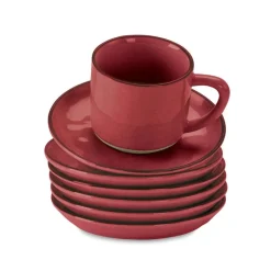 LOBERON Vaisselle|Vaisselle*Lot de 6 tasses et soucoupes Biarré