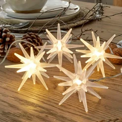 LOBERON Accessoires Lumineux|Décorations Lumineuses*Lot de 4 étoiles LED Ciseau