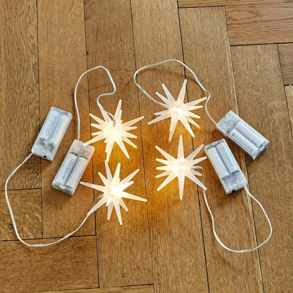 LOBERON Accessoires Lumineux|Décorations Lumineuses*Lot de 4 étoiles LED Ciseau