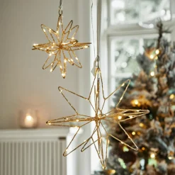 LOBERON Objets Lumineux|Décorations Lumineuses*Lot de 2 étoiles LED Pérole