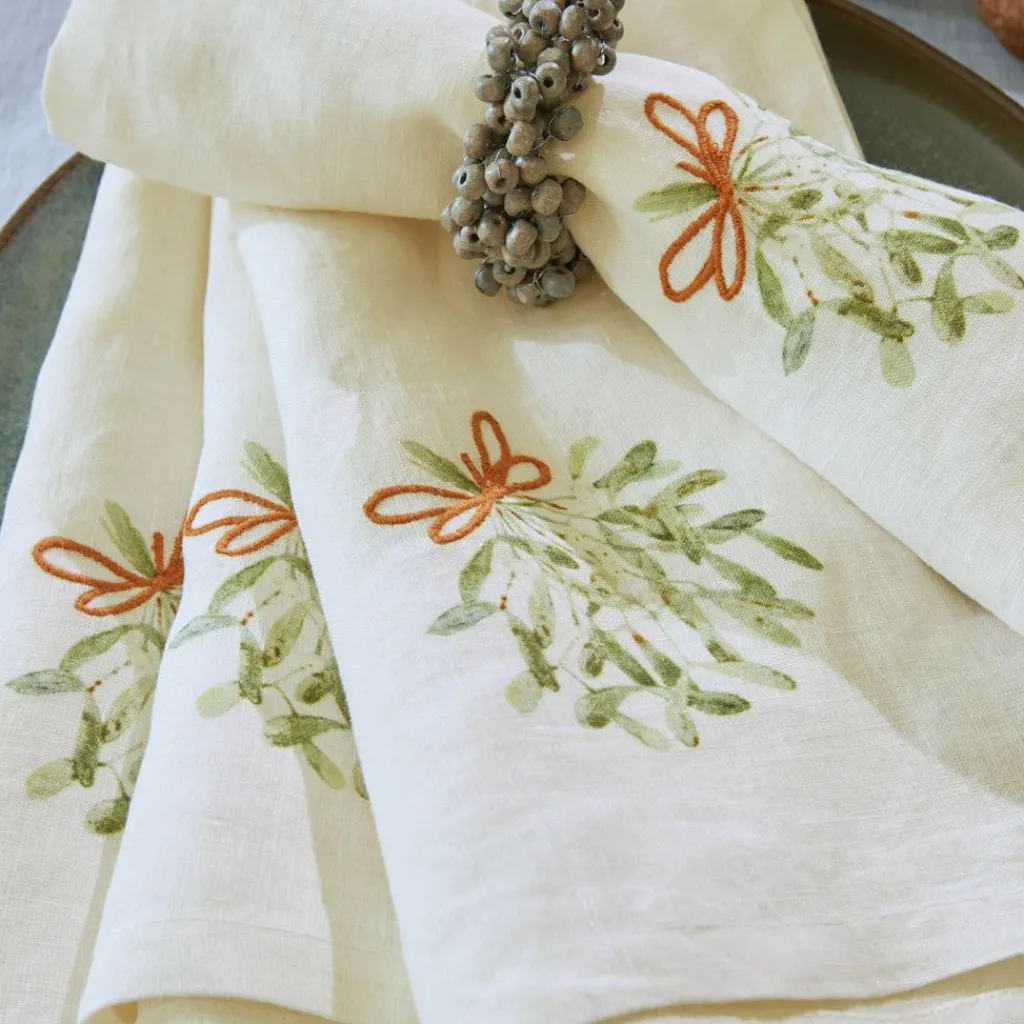 LOBERON Nappes|Linge De Table*Lot de 4 serviettes de table Mistletoe