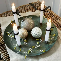 LOBERON Couronnes De L'Avent|Décorations De Table De Noël*Plateau à bougies Valenzas