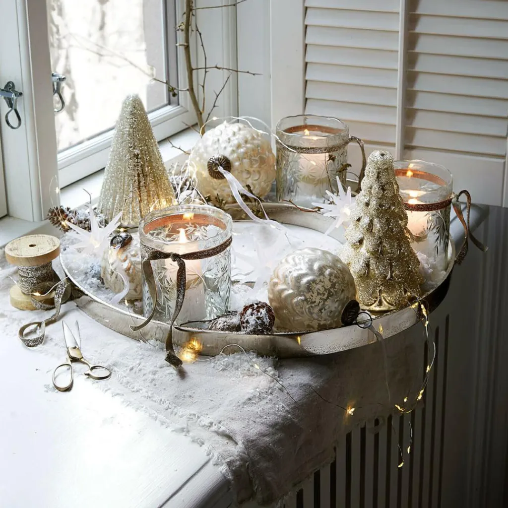 LOBERON Décorations De Table De Noël|Photophores, Chandeliers Et Lanternes*Plateau à bougies Velarosas