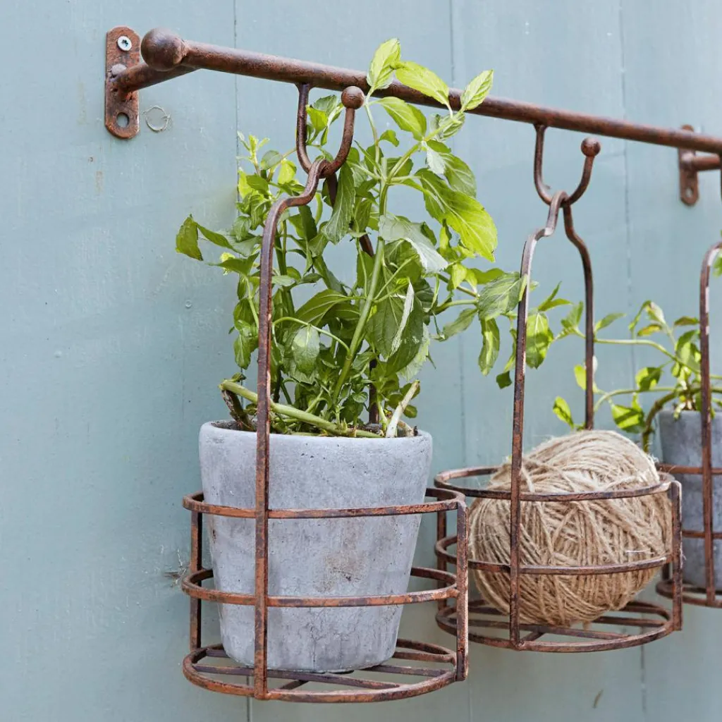 LOBERON Outils De Jardin*Étagère murale et paniers à plantes Hemente