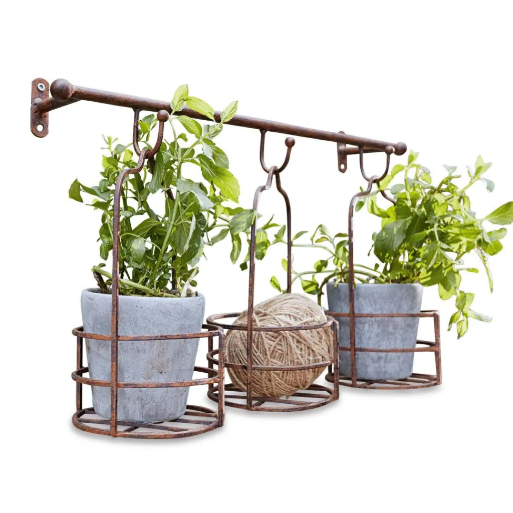 LOBERON Outils De Jardin*Étagère murale et paniers à plantes Hemente